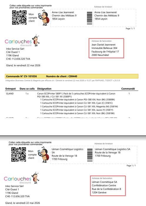 Gestion adresses B2B vs B2C dans Business Central
